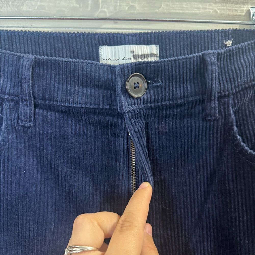 Loft NWOT Straight Corduroy Pants in Deep Space Blue Size 31 / 12 - Picture 8 of 10